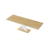 ESSTISCH Rechteckig Eiche Natur Weiß Hochglanz 120/89/75 cm - Weiß Hochglanz/Eichefarben, Holzwerkstoff (89/160/75cm) - designimpex