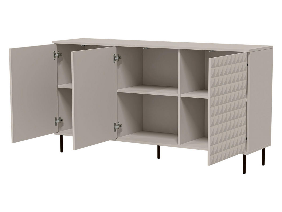 SIDEBOARD Leo 160 - Kaschmir/Schwarz, Holzwerkstoff/Metall (160/84/40cm) - MIRJAN24