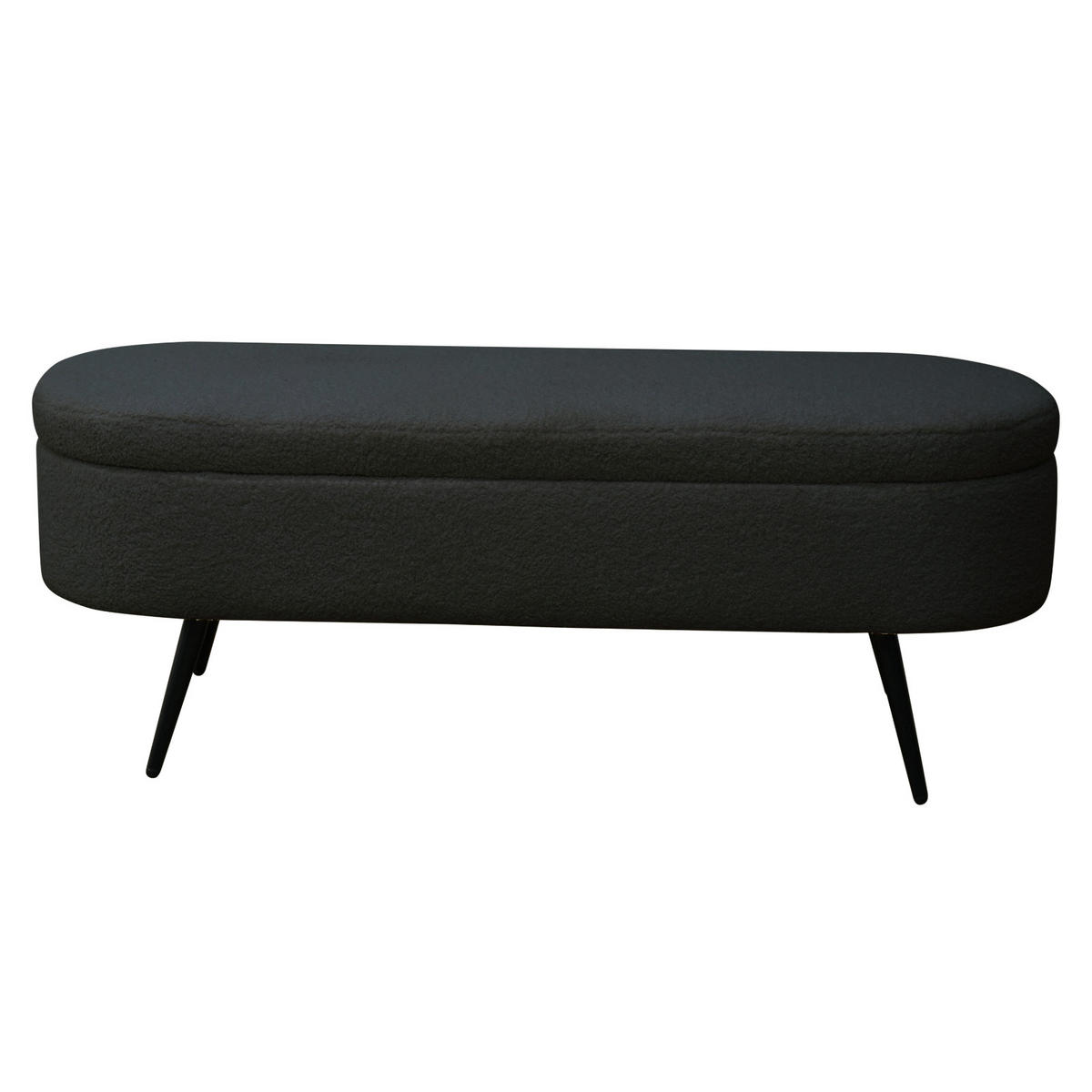 SITZBANK IVY mit Teddystoff - Schwarz, Textil (118/45/40cm) - SVITA