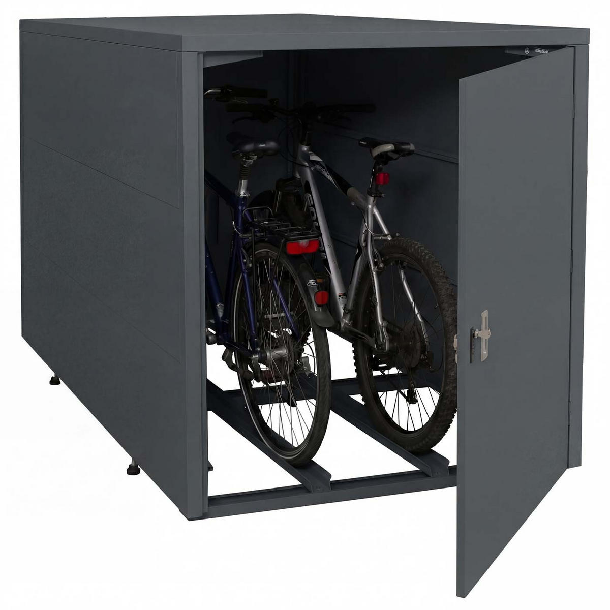 FAHRRADGARAGE 2er 123x113x208cm Anthrazit - Anthrazit, Metall (113/123/208cm) - PROREGAL