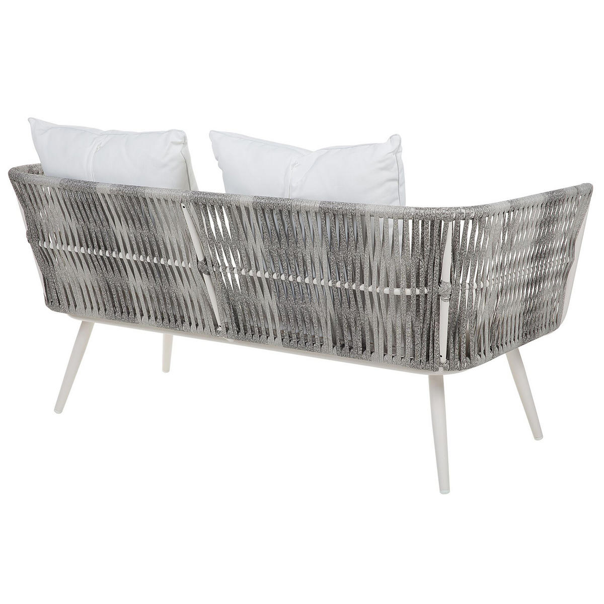LOUNGE-SET 4-sitzer Rattan Weiß Ragusa - Weiß, Kunststoff - Beliani