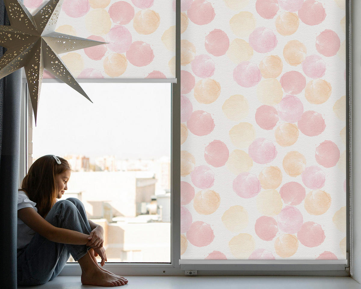VNÚTORNÁ roleta - okenná roleta - roleta - 60x140 cm - Farebné škvrny - pink, plast (60/140/0.5cm) - TULUP