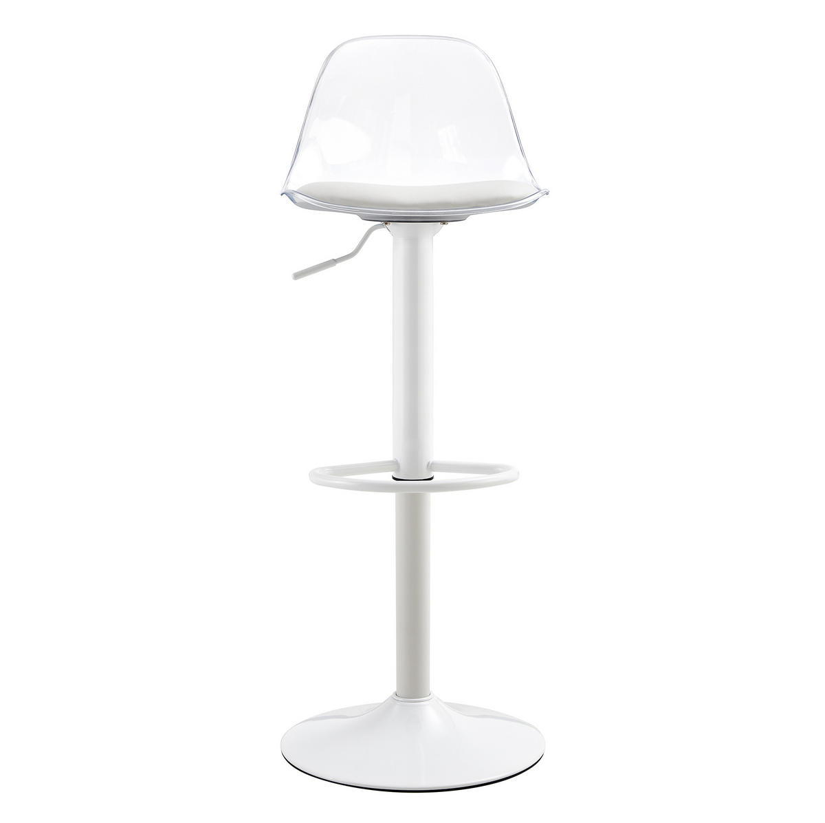 STÜHLE aus Metall/Kunststoff mit 360° Drehung, Transparent/Weiß - Transparent, Metall (40.5/104/40.5cm) - OKMYHOME