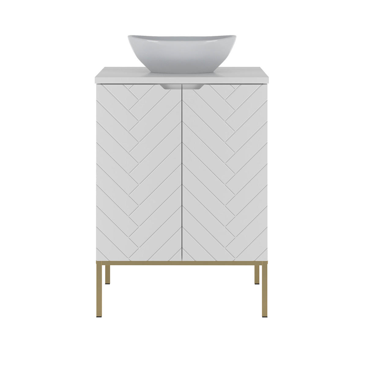 WASCHTISCH 60.6cm Daria Weiß - Weiß, Holzwerkstoff (60.6/84.2/45.8cm) - Petits-meubles