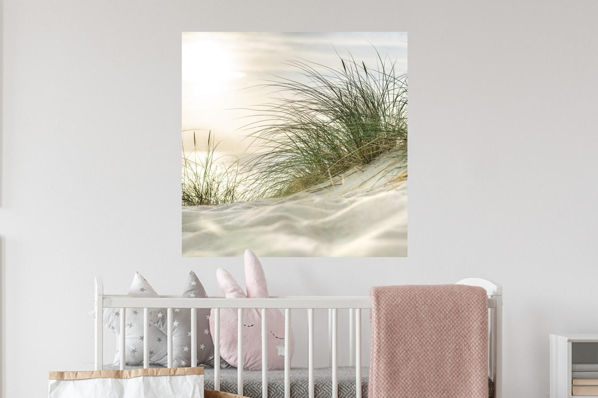 WANDTATTOO Dünen - Strand - Schlewswig-Holstein - Wattenmeer 50x50 cm - Creme, Kunststoff (50/50/0.1cm) - MuchoWow