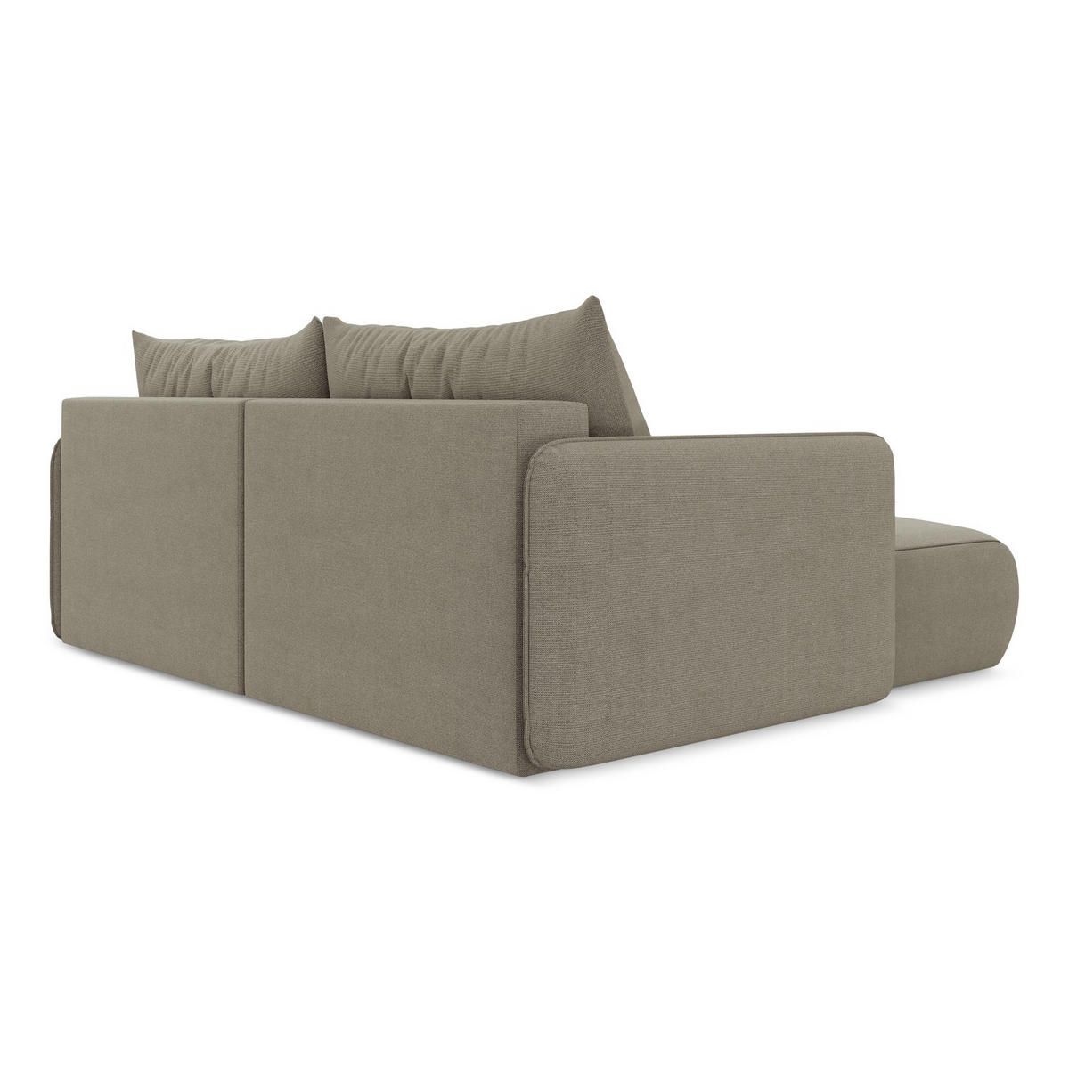 ECKSOFA mit Schlaffunktion Strukturstoff Stoff Beige - Beige/Schwarz, Kunststoff/Textil (148/207cm) - LaMiaSofa