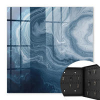 SCHLÜSSELBOX Schwarz 30x30 cm- Türöffnung nach rechts - Kosmischer Wirbel - Dunkelblau, Metall (30/30/5cm) - TULUP