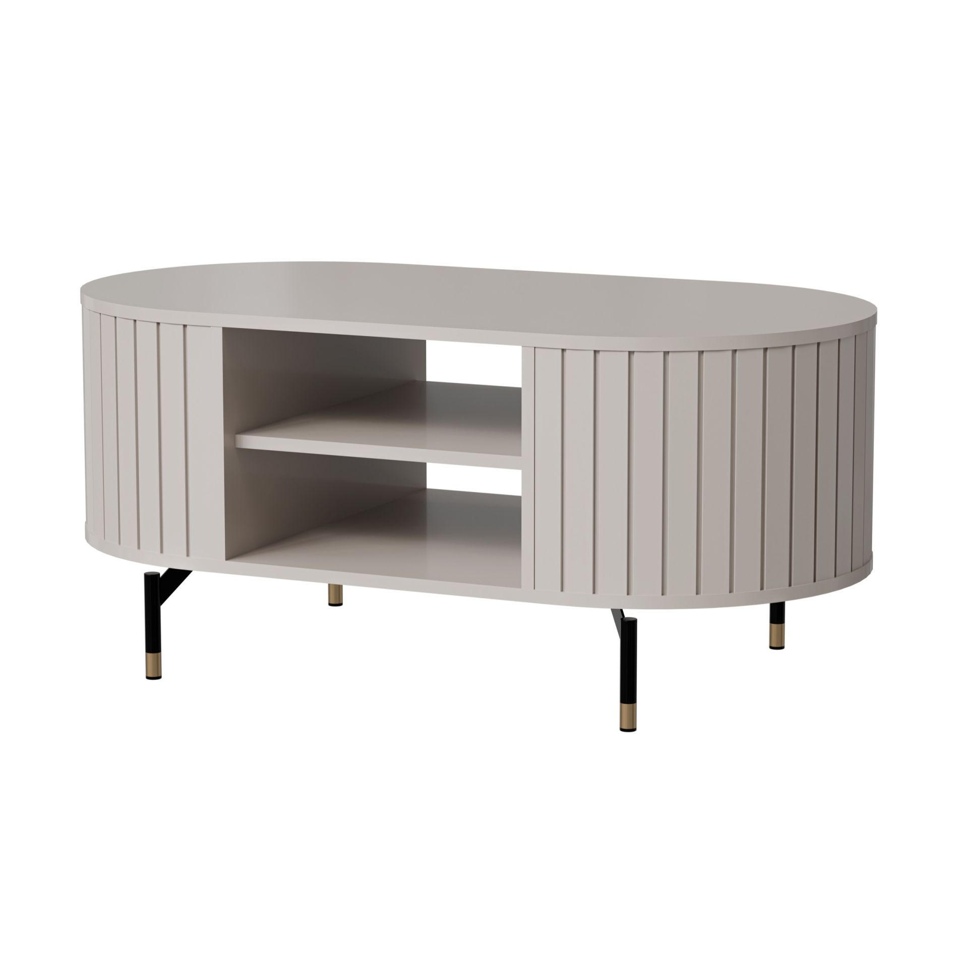 COUCHTISCH Zante Graubeige 104x56 cm - Taupe/Schwarz, Holzwerkstoff (56/104.1/47cm) - Selsey
