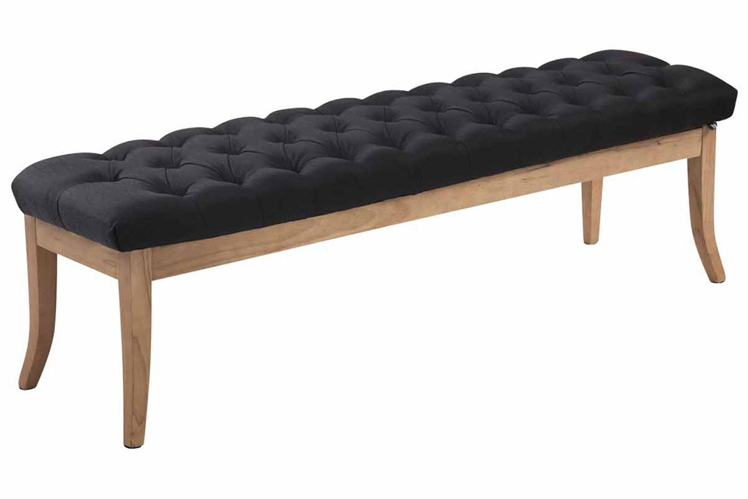 SITZBANK Cannes Stoff Schwarz Hellbraun - Schwarz, Textil (150/46/38cm) - DELUKE