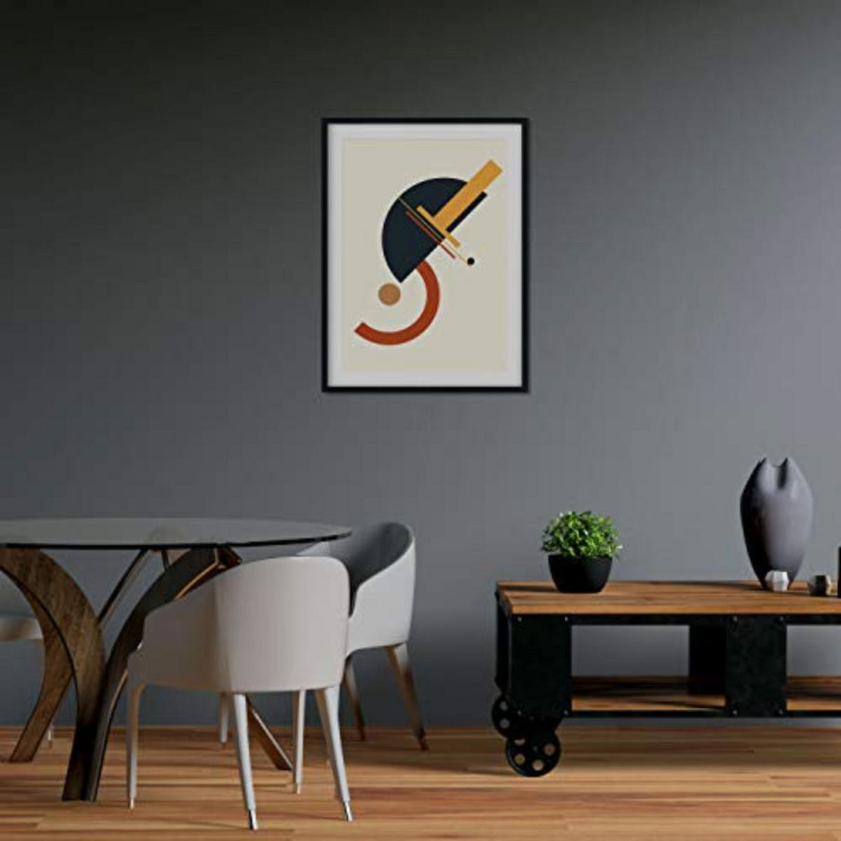 POSTER Set mit 4 Senf, mit farbigen Motiven abstrakten Konstruktivismus A3 Rahmenlos - Klar, Papier (29.7/3cm) - Nacnic