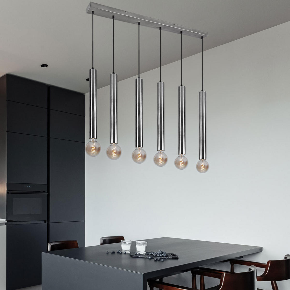 HÄNGELEUCHTE nickel matt Silber - Silberfarben, Metall (110/9/150cm)