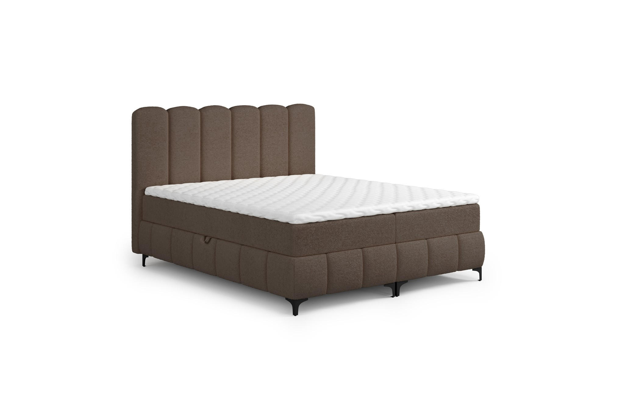BOXBETT Isabel - Braun, Holzwerkstoff/Textil (180/200cm) - Fun Möbel