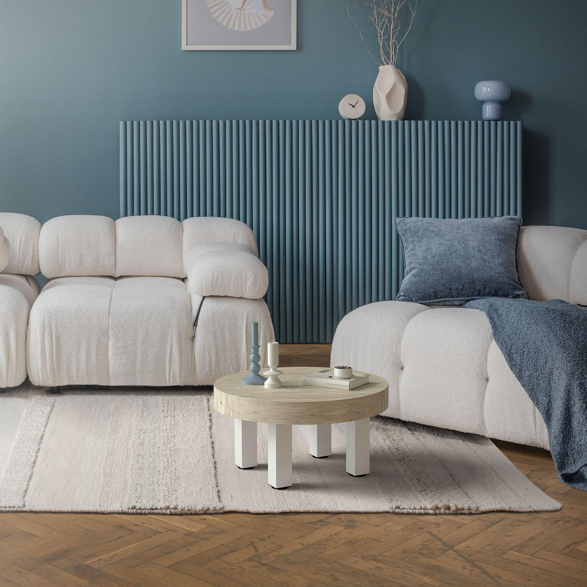 TISCHBEINE 4er Set I-Design H:30 cm Weiß 8x8 cm - Weiß, Metall (8/30/8cm) - ML-DESIGN