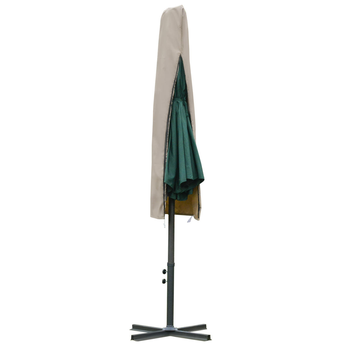 SONNENSCHIRMHÜLLE, Polyester-Gewebe mit PU-Beschichtung, Khaki - Braun, Kunststoff (63/164/63cm) - Outsunny