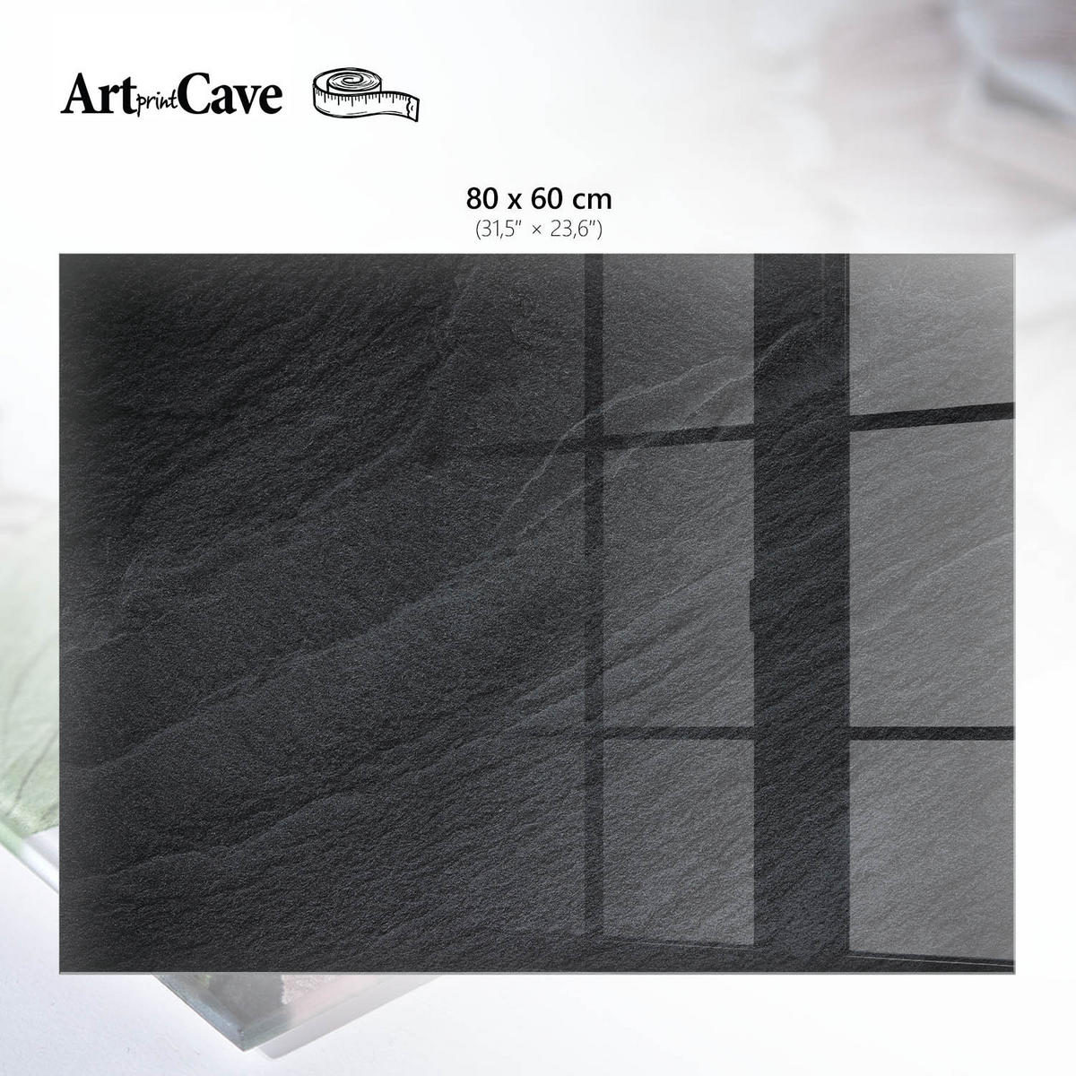 GLASPLATTE 80x60 cm – Steintextur - Grün, Glas (0.4/80/60cm) - ArtPrintCave