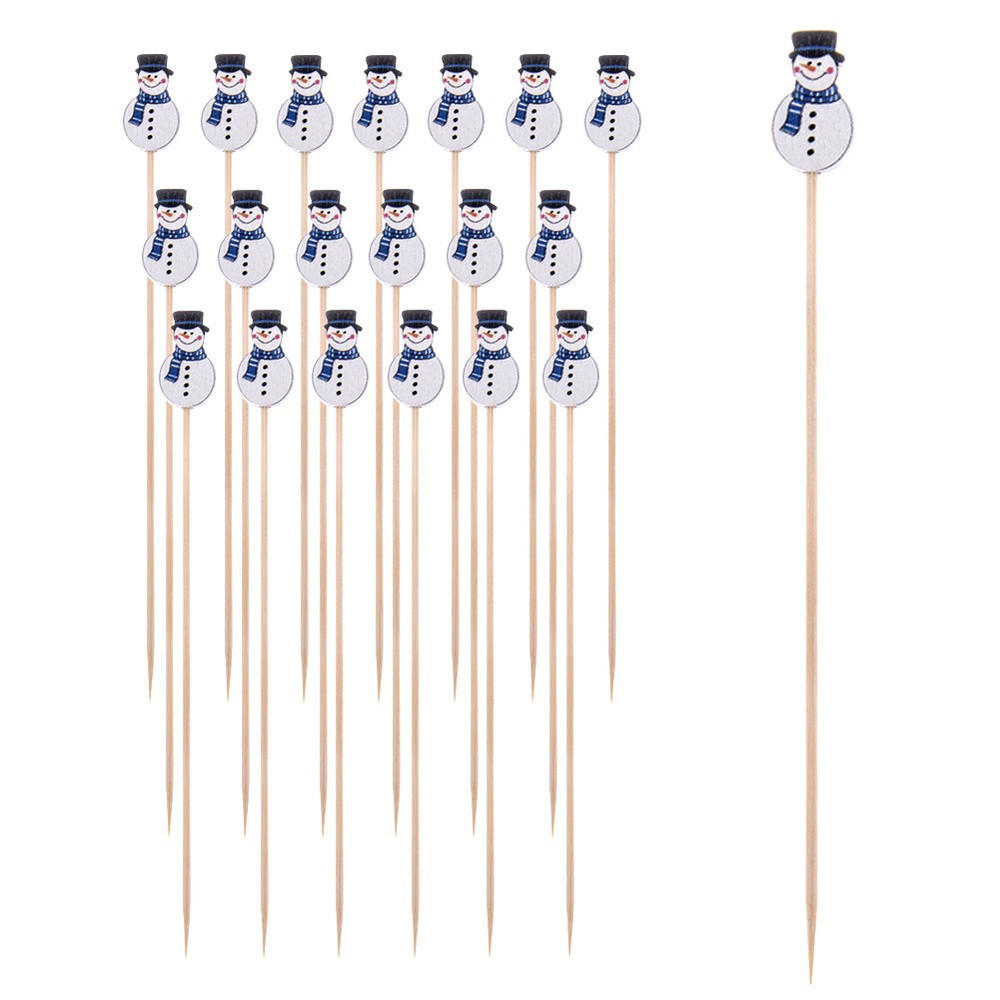 BAMBUS-BURGER-ZAHNSTOCHER 15 cm 50 Stk. - Kirschbaumfarben, Holz (15cm) - Orion 
