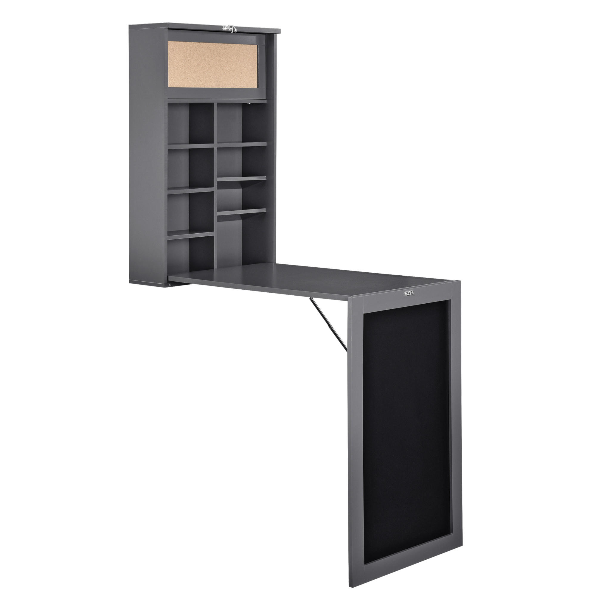 WANDKLAPPTISCH Kläppen - Dunkelgrau, Holzwerkstoff (50/156/91.5cm) - [en.casa]