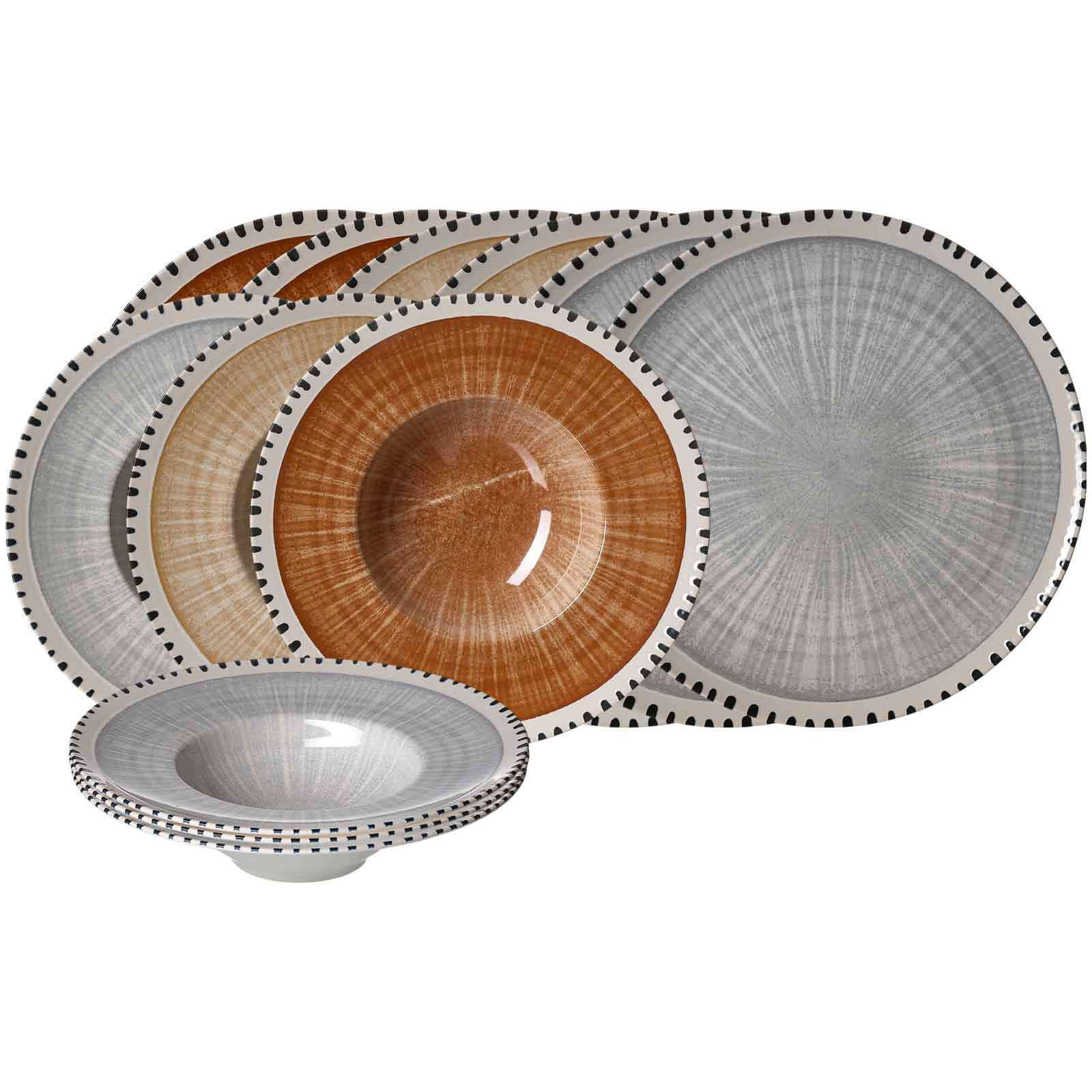 PIZZA- UND PASTA-SET Natura Mix 12er Set - Multicolor, Keramik (2/2/2cm) - Ritzenhoff Breker