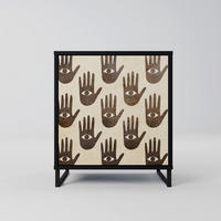 SIDEBOARD SEE MORE, Schwarz, 57,5x42x67,5 cm, Schwarze Metall-Rahmenfüße - Multicolor/Schwarz, Holzwerkstoff/Metall (57.5/67.5/42cm) - SpaceRebels