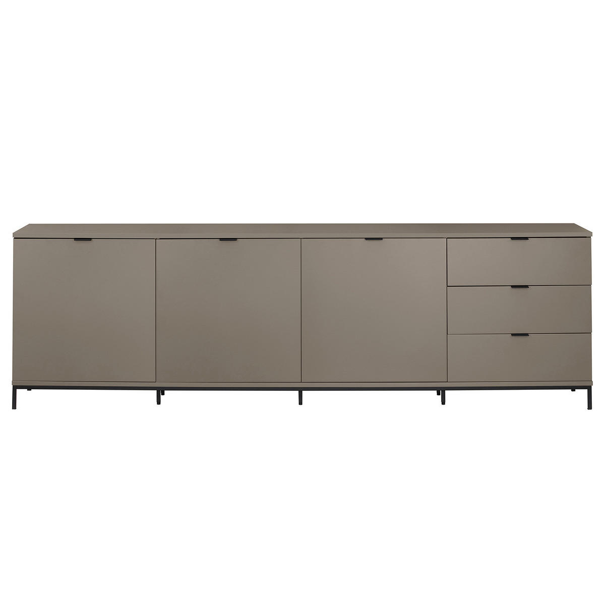 SIDEBOARD - MDF / Metall - Taupe/Schwarz, Holzwerkstoff/Metall (240/74/40cm) - home24