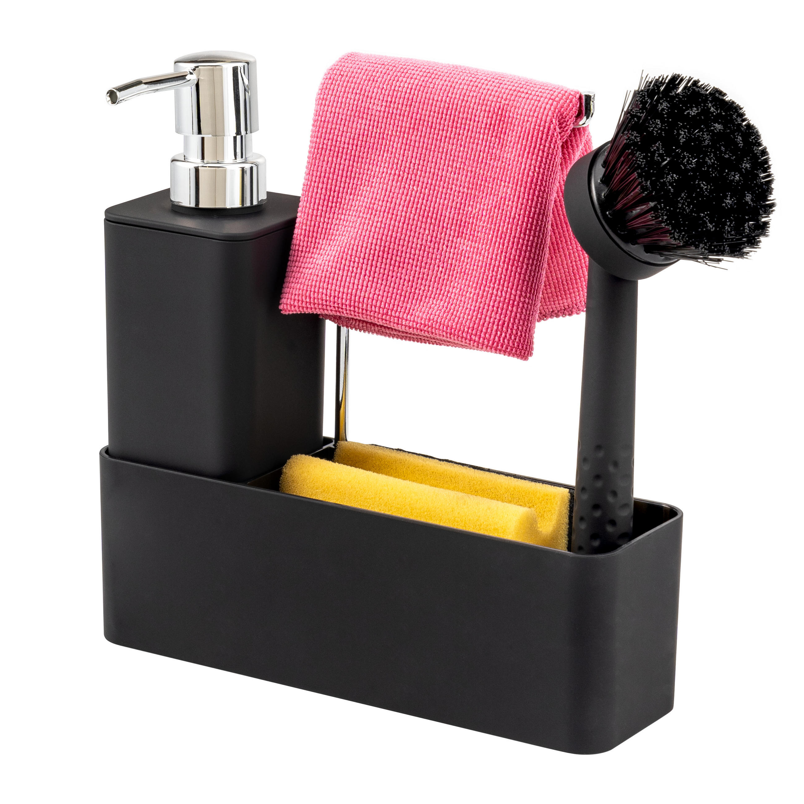 eluno Spülbeckenorganizer, Schwarz 20.5x21x6.5 cm