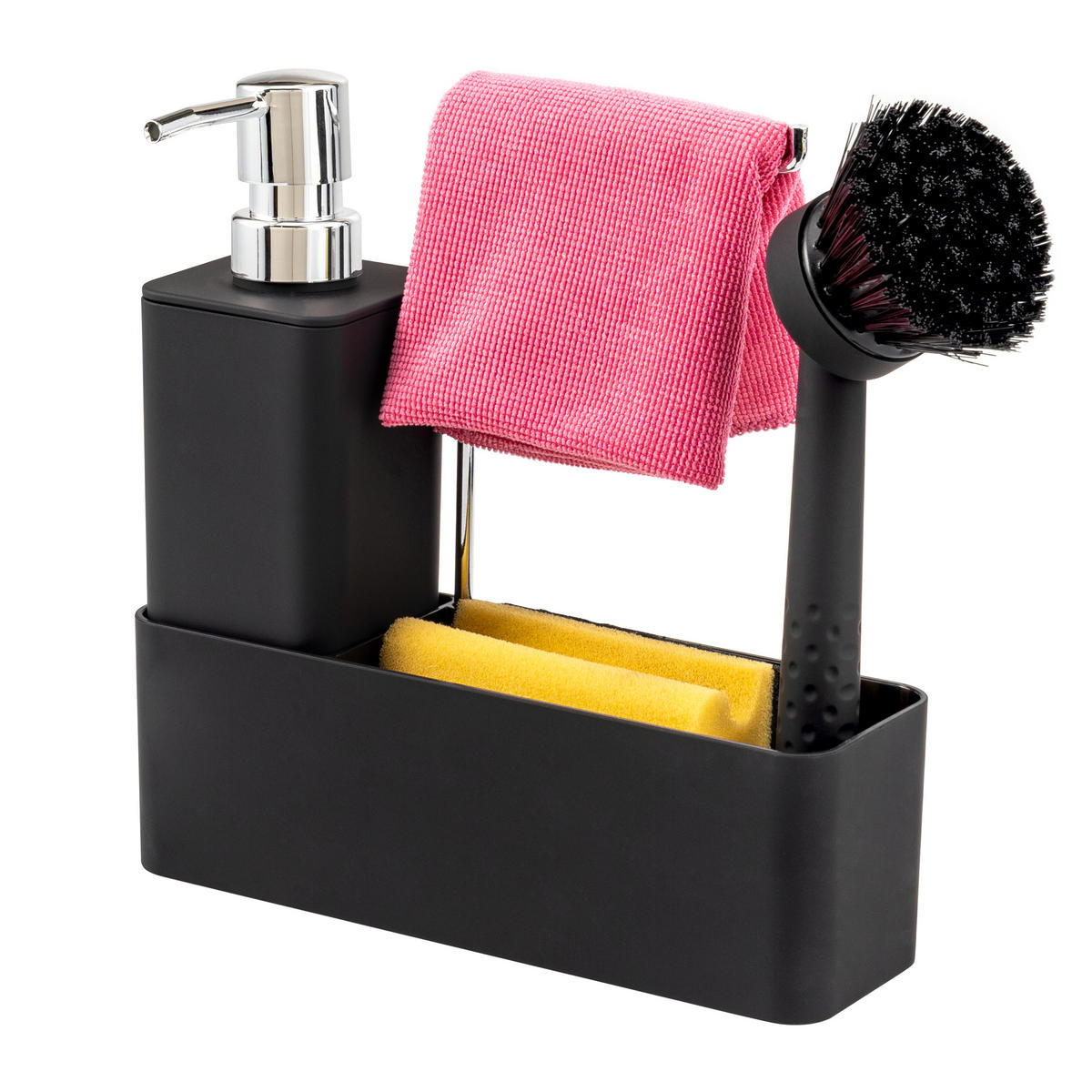 ELUNO Spülbecken Organizer Set, matt schwarz - Schwarz, Kunststoff (20.5/21/6.5cm) - eluno