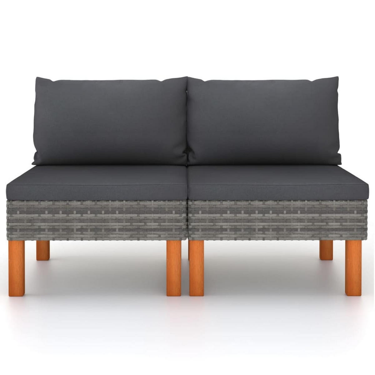 GARTENSOFA SYVOM 67/60.5/64.5 cm （2-SITZER） - Grau, Holz (67/60.5/64.5cm) - ZMH