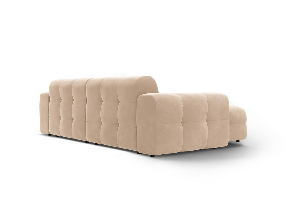 ECKSOFA links Kendal aus Samt mandelbeige 4 Sitzplätze - Cappuccino, Textil (173/256cm) - Micadoni