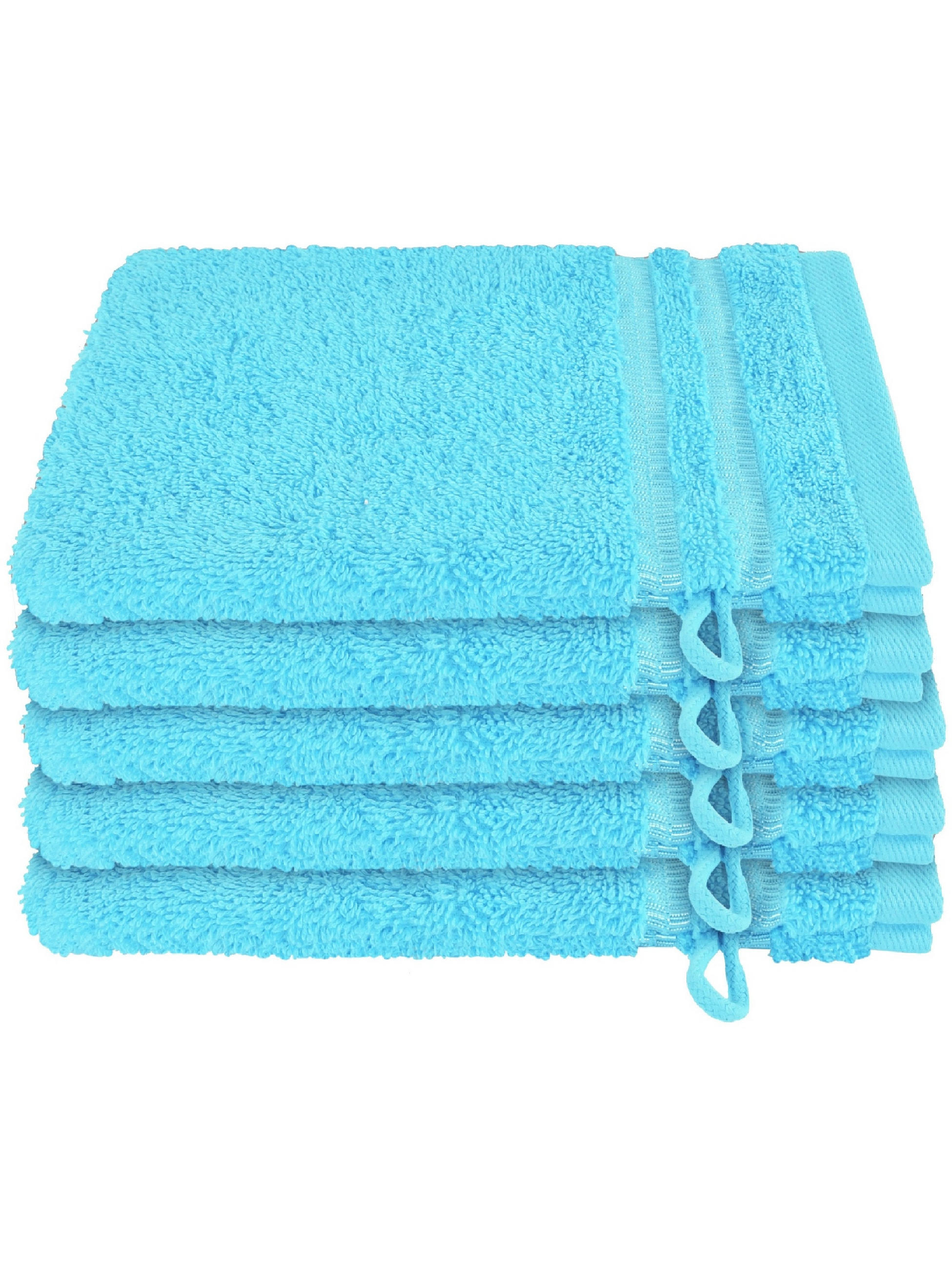 WASCHHANDSCHUHSET Milano - 5-teilig - 16x22 cm - Türkis - Türkis, Textil (16/22cm) - SCHIESSER