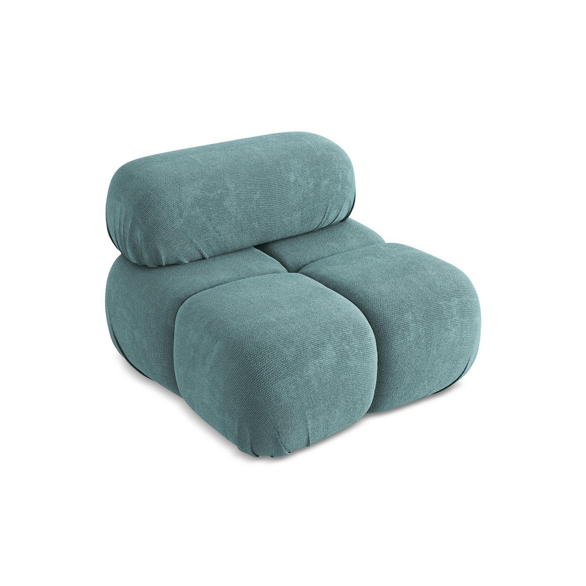 SESSEL Chenille Stoff Blau - Blau/Beige, Kunststoff/Textil (96/70/95cm) - LaMiaSofa