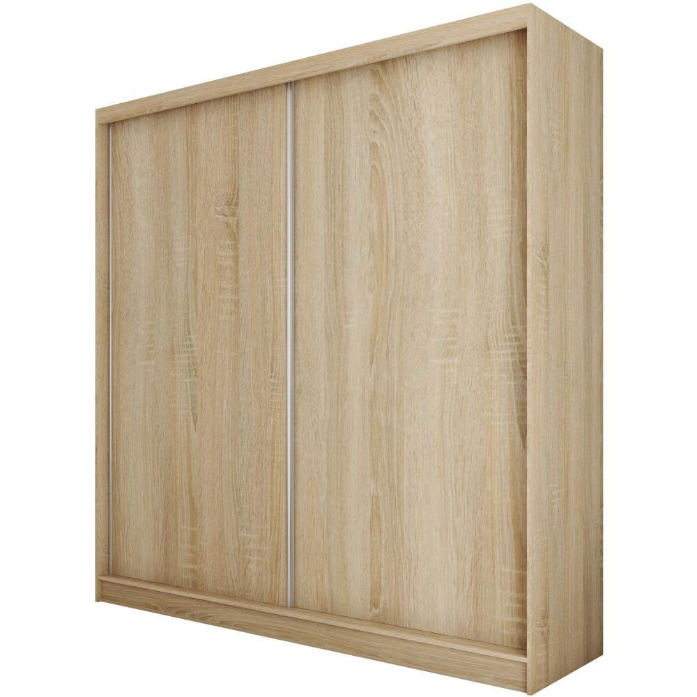 SCHWEBETÜRENSCHRANK Mario II 200/216/61 eiche Sonoma mit Schubladen - Sonoma Eiche, Holzwerkstoff (200/216/61cm) - Beautysofa