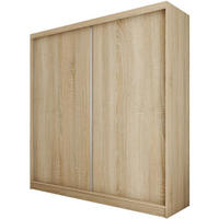 SCHWEBETÜRENSCHRANK Mario II 200/216/61 eiche Sonoma mit Schubladen - Sonoma Eiche, Holzwerkstoff (200/216/61cm) - Beautysofa