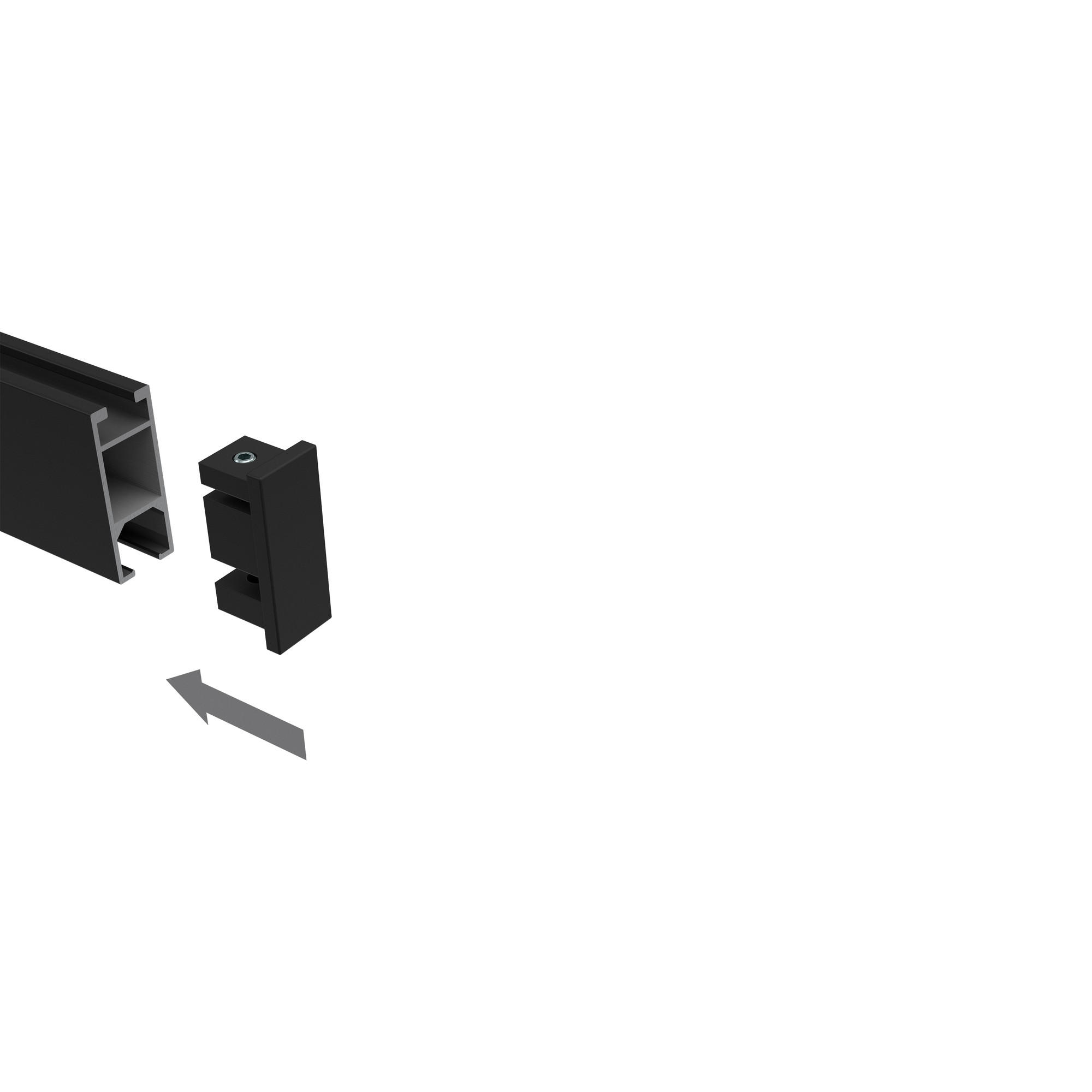 ENDSTÜCKE FÜR GARDINENSTANGEN 14x35 mm, Paxo Schwarz, Packung 2 Stück - Schwarz, Metall (1.5/3.4/3.4cm) - INTERDECO