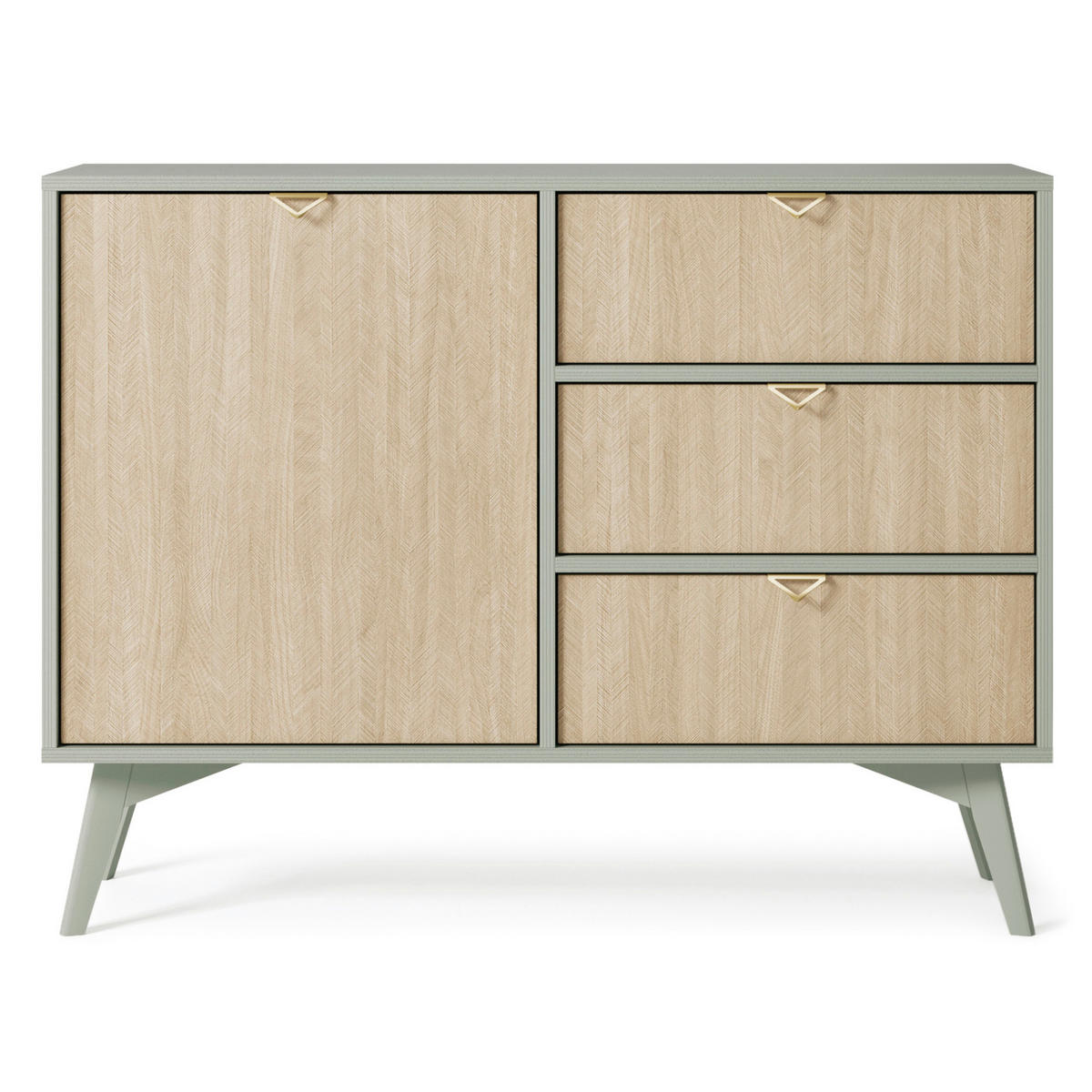 SIDEBOARD TOFINO KOM1-3S Holzbeine Eukalyptus - Eichefarben/Eukalyptusholzfarben, Holz/Holzwerkstoff (106/80/38cm) - Komodee