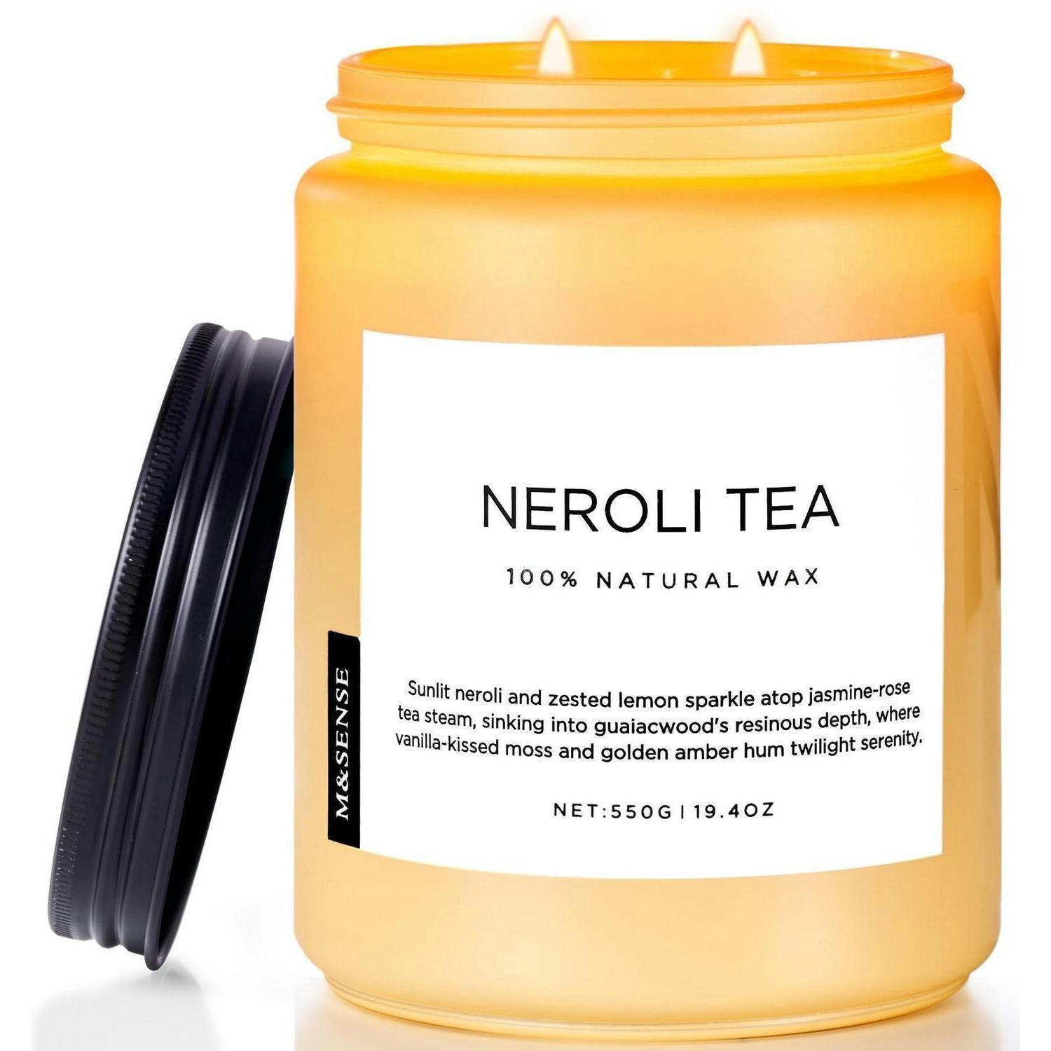 DUFTKERZE Neroli 550g 2-Docht Sojawachs - Gelb, Paraffin (8cm)