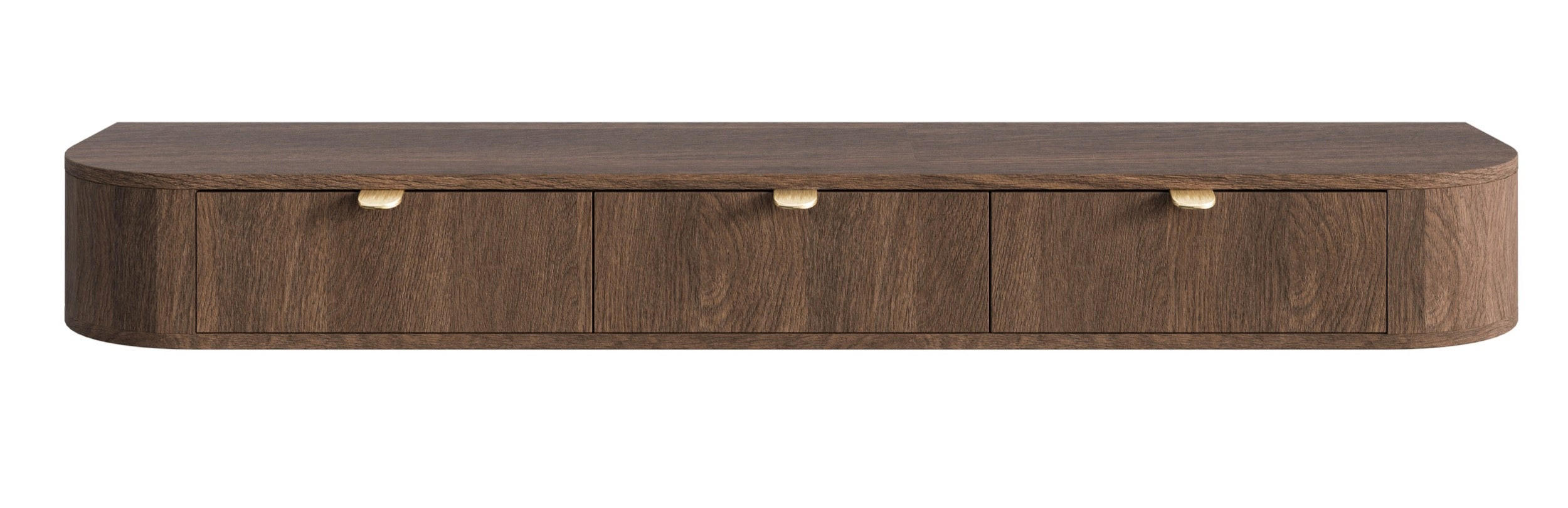 TV stolek Coru Slim, dub, 175 cm - tmavě hnědá, kov/kompozitní dřevo (175.4/20/39.1cm) - Selsey