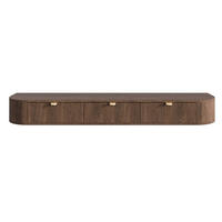 TV stolek Coru Slim, dub, 175 cm - tmavě hnědá, kov/kompozitní dřevo (175.4/20/39.1cm) - Selsey