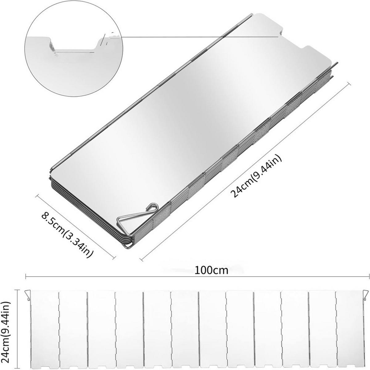 WINDSCHUTZ, Silber , 100 × 24 cm, Aluminiumlegierung - Silberfarben, Metall (24/1/100cm) - Authentics