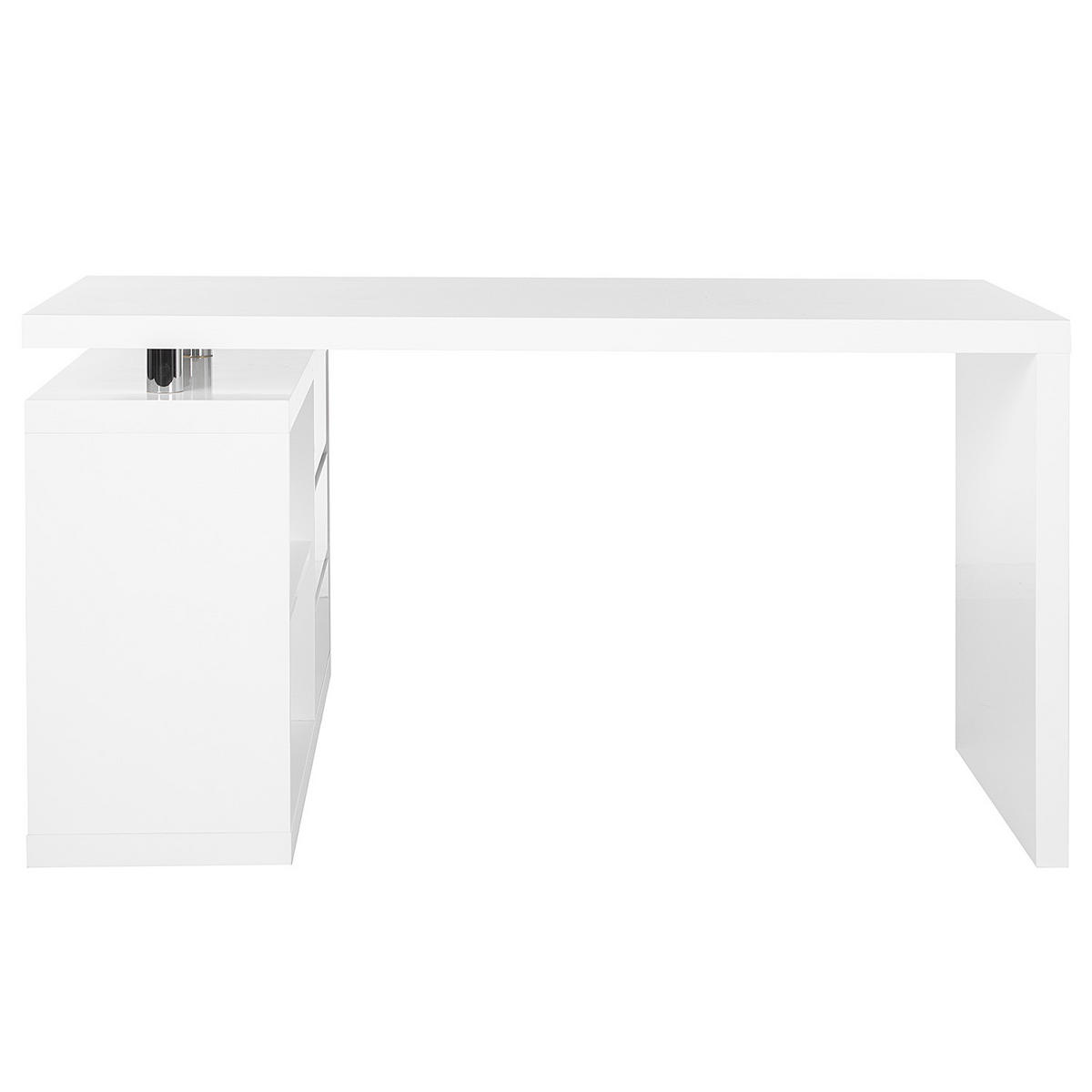 ECKSCHREIBTISCH - MDF - Weiß Hochglanz, Holzwerkstoff (115/140/75cm) - home24