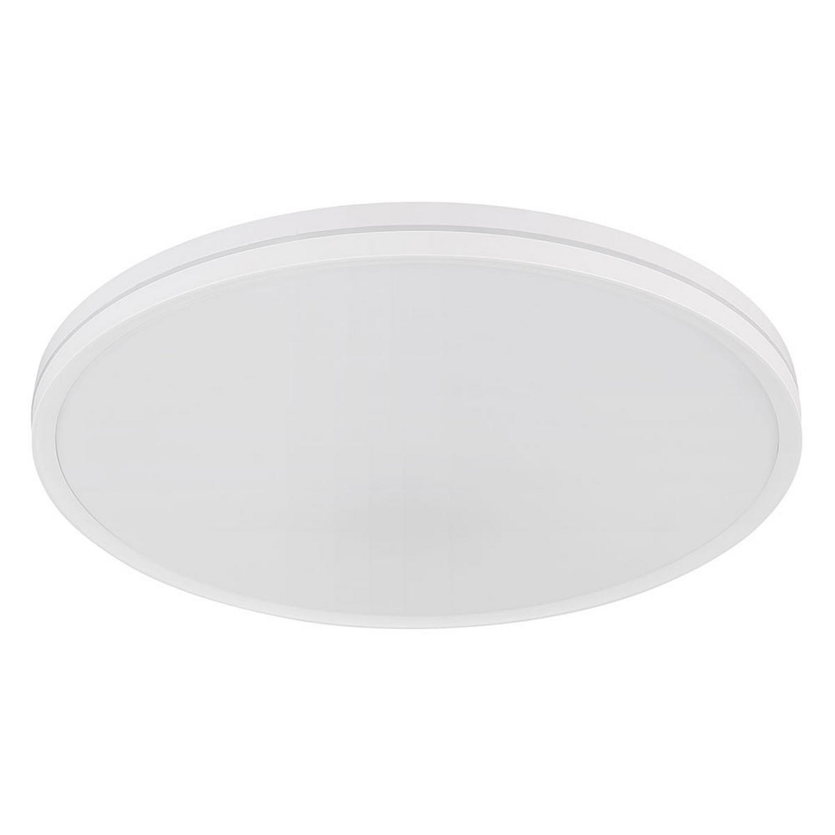 DECKENLEUCHTE DWAIN, WEISS, LED, DIMMBAR - Weiß, Kunststoff (37/37/7cm) - Globo Lighting