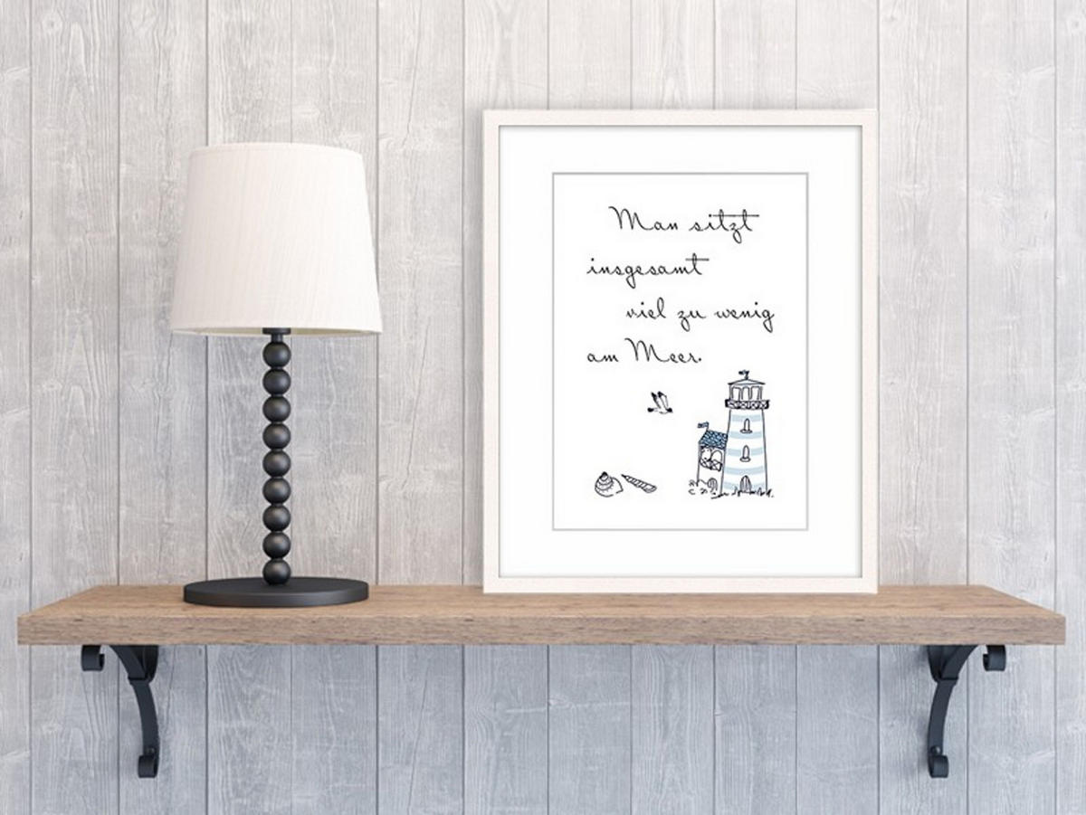 POSTER DIN A4 21x29,7 cm Spruch Meer Leuchtturm - Blau, Papier (21/29.7/2cm) - artissimo