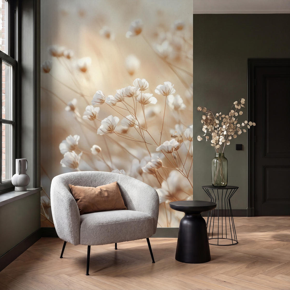 TAPETE - Wild - Blumen - Weiß - 160x240 cm - Creme, Papier (160/240cm) - OnlyWow