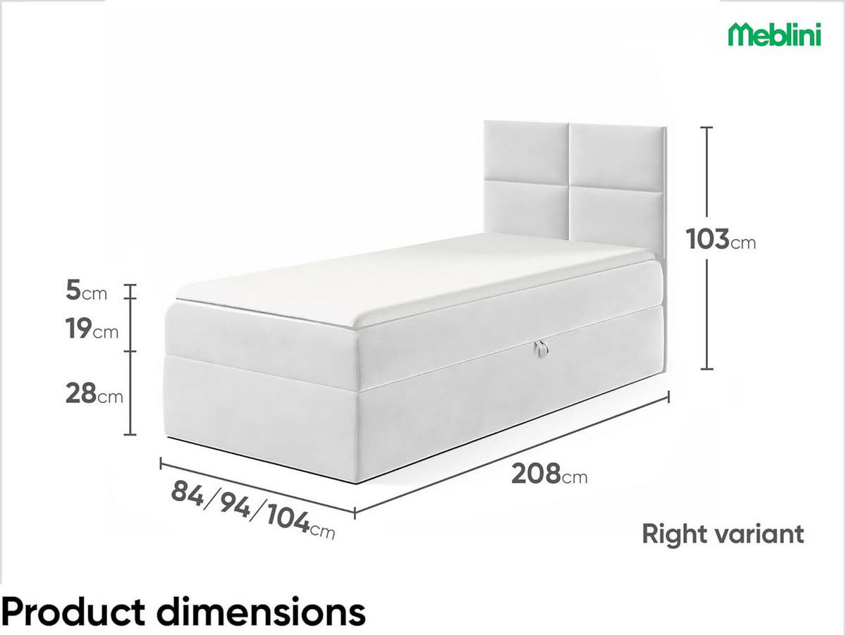 KINDERBETT MINO 3 - Hellgrau, Holzwerkstoff (84/208cm) - Meblini
