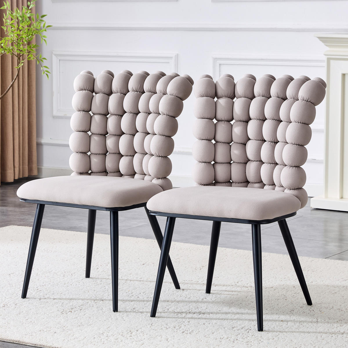 ESSZIMMERSTUHL 2er-Set Samt Light Gray mit Metallbeinen - Hellgrau, Metall (48/88/54cm) - Meubliv