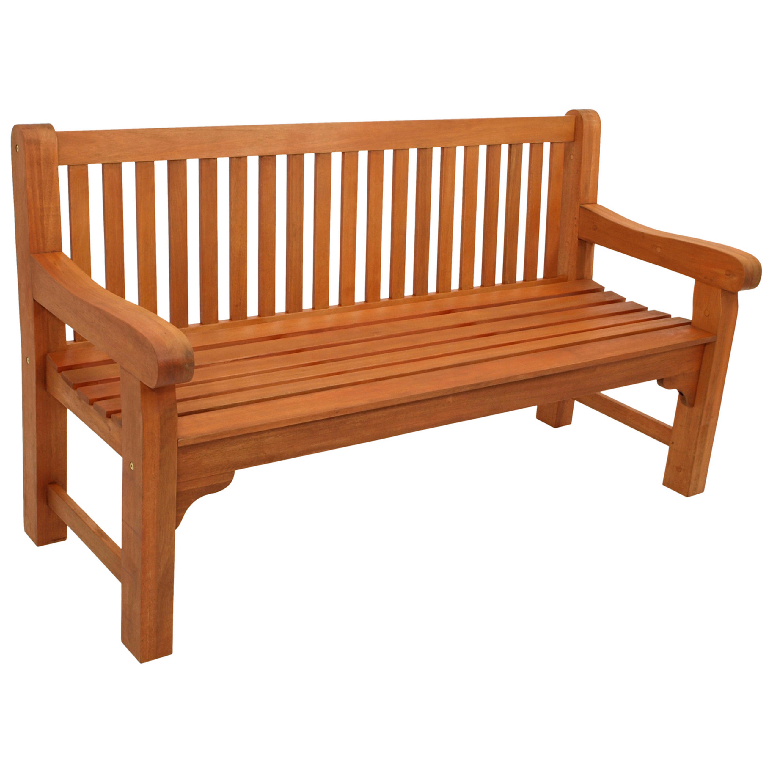 PARKBANK Edingburgh - Gartenbank 3-sitzer, aus Eukalyptusholz, geölt. Bank im Kolonial-Antik Stil - Braun, Holz (162/90/69cm) - TPFGarden