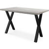 ESSTISCH Blake rechteckig ausziehbar, Grauer Beton 140-240/80/76 cm - Hellgrau/Schwarz, Holzwerkstoff/Metall (140/80/76cm) - WFL GROUP
