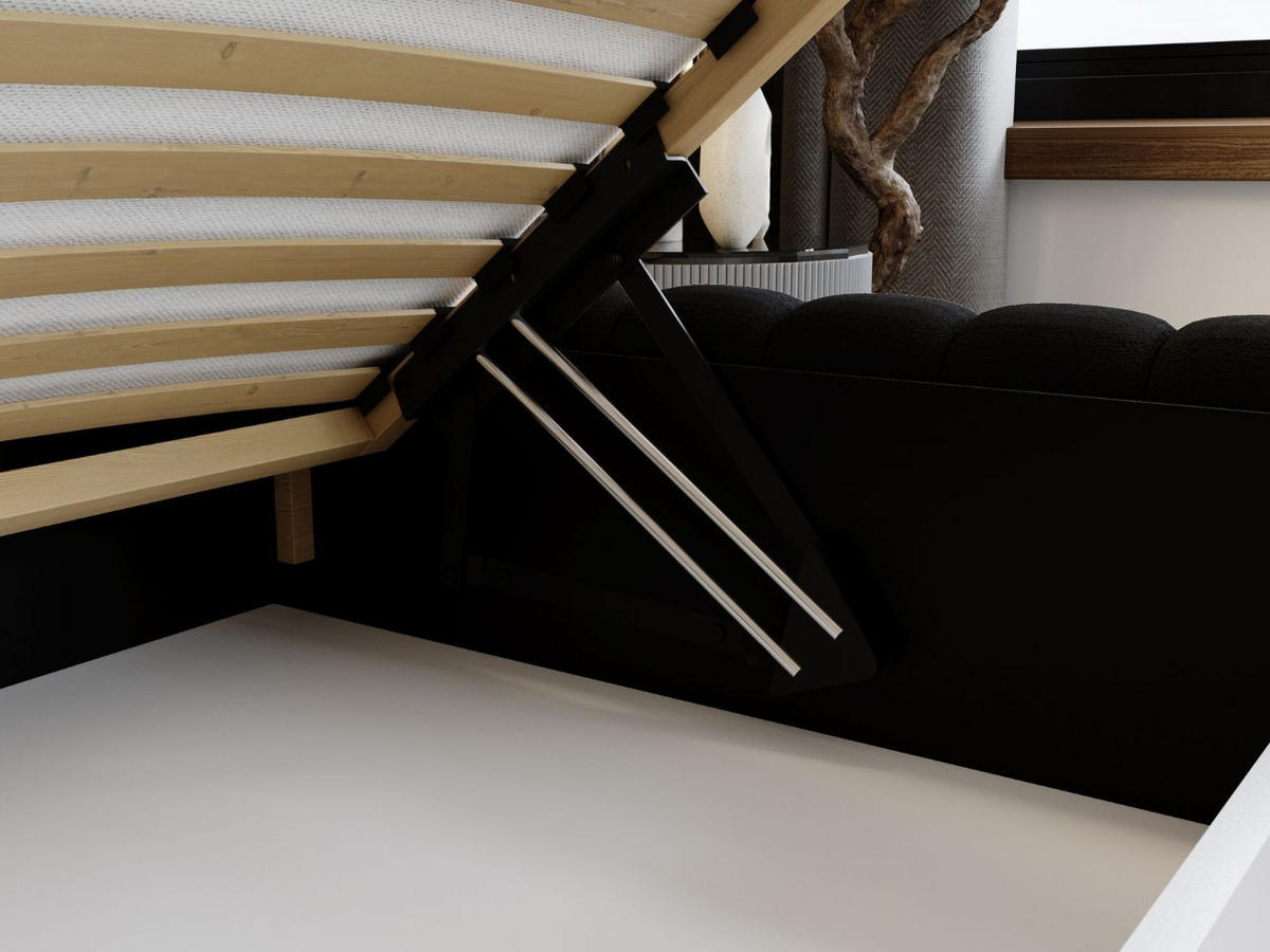 POLSTERBETT Bliss 200x200 Schwarz - Schwarz, Textil (200/200cm) - Graingold