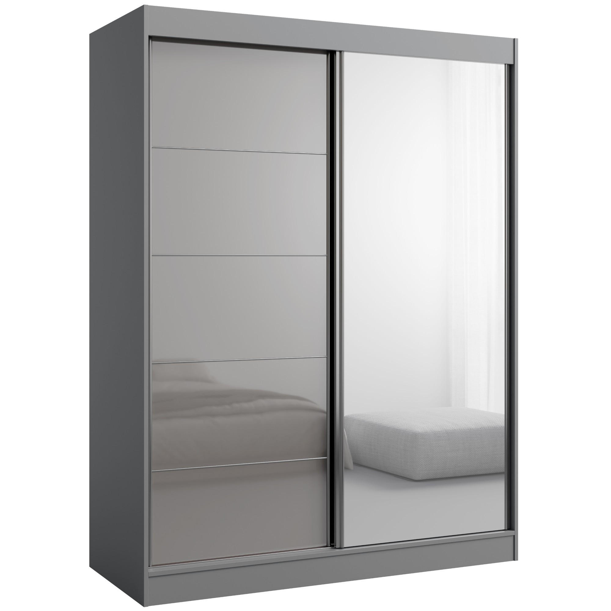 mzm24 Schiebetürenschrank Grau 150x201x65 cm