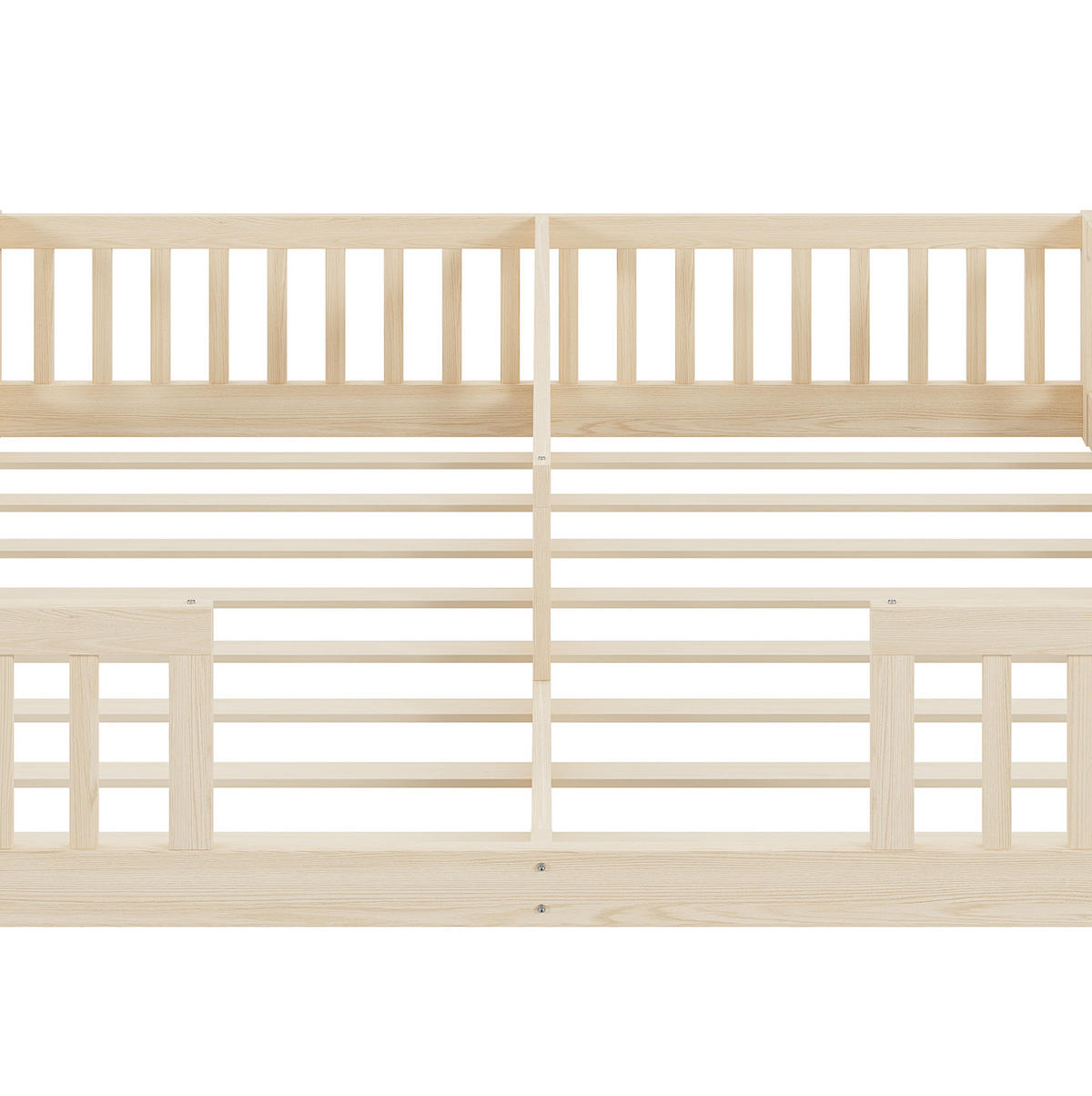 KINDERBETT 90/200 cm Natur aus Kiefernholz und MDF mit Sicherheitsgitter - Naturfarben, Holz (90/200cm) - OKMYHOME