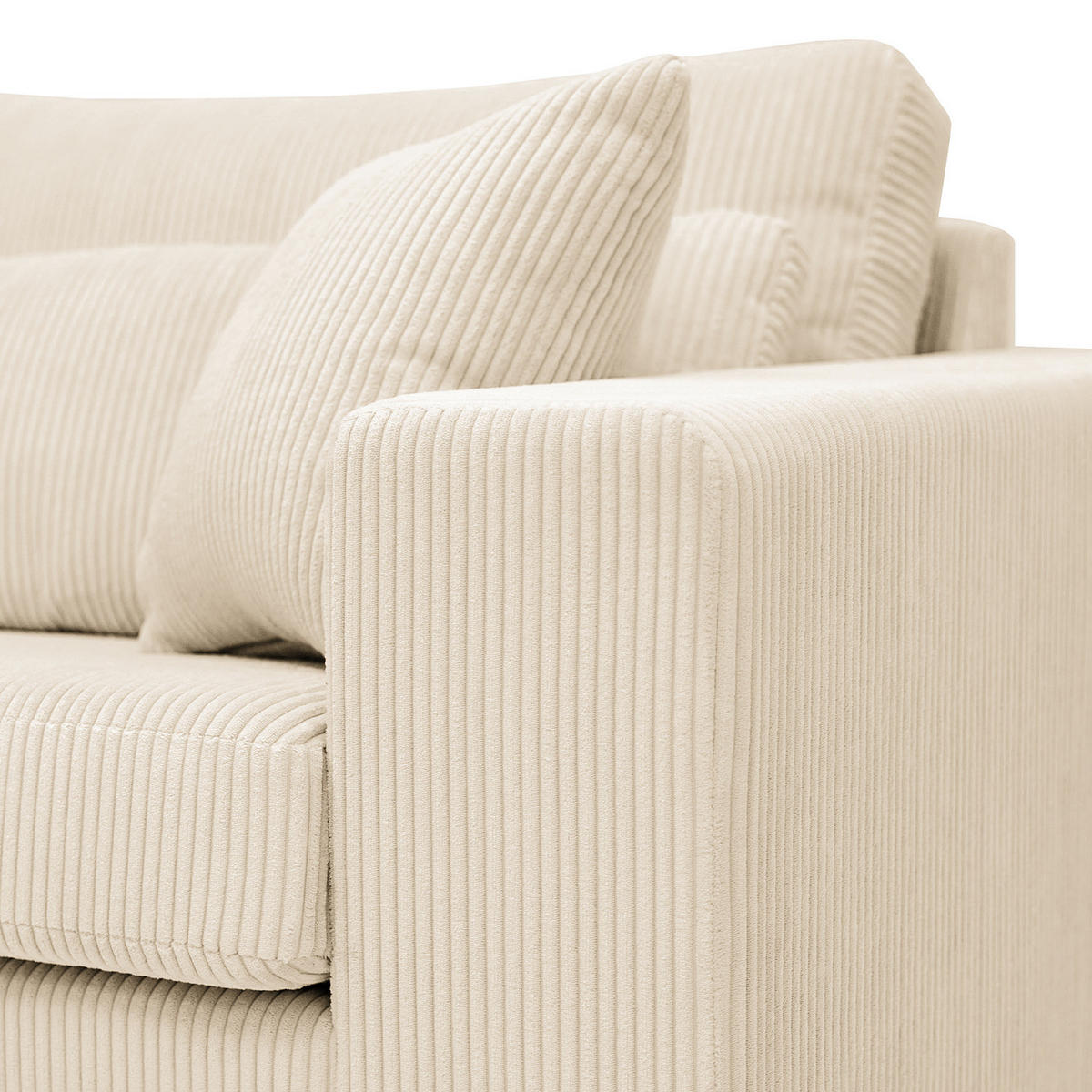 2,5-SITZER SOFA - Buchefarben/Creme, Holz/Buchenholz (194/85/104cm) - home24